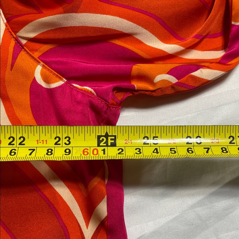 Rachel Zoe Orange & Fuchsia Geometric Silk Tunic - Picture 7 of 9